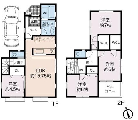 Floor plan. 37 million yen, 4LDK, Land area 102.71 sq m , Building area 96.88 sq m