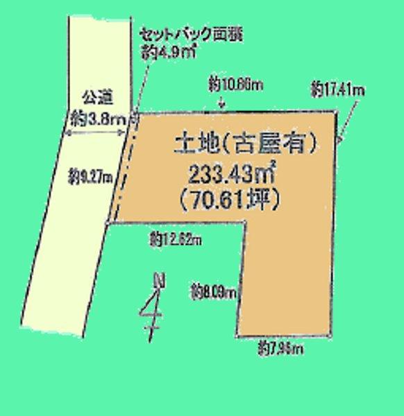 Compartment figure. Land price 29,800,000 yen, Land area 233.43 sq m