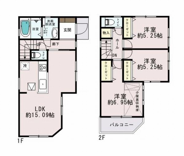 Floor plan. 32,800,000 yen, 3LDK, Land area 101.59 sq m , Building area 80.56 sq m