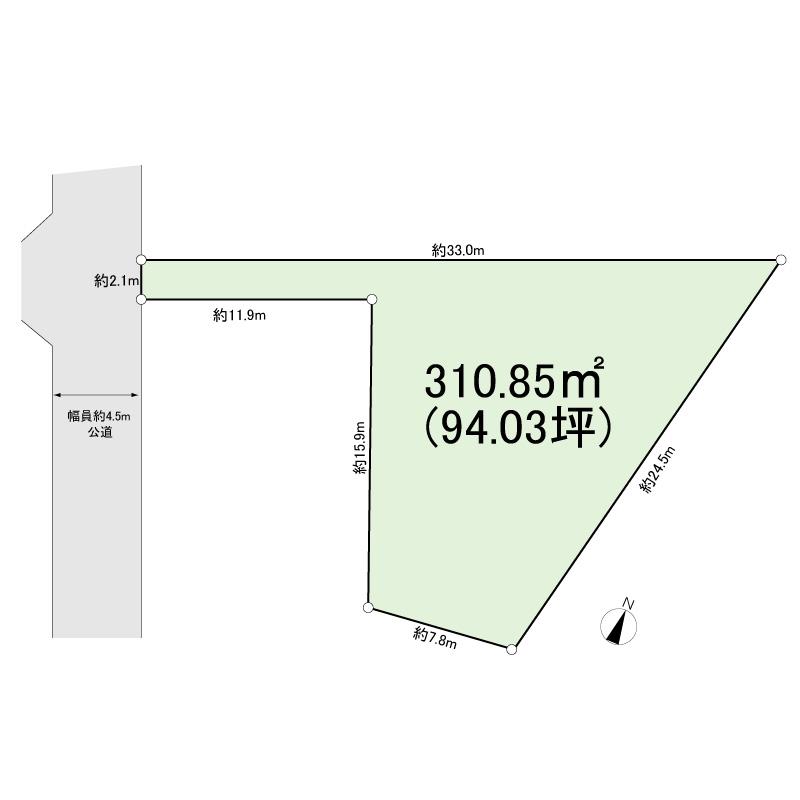 Compartment figure. Land price 33 million yen, Land area 310.85 sq m compartment view