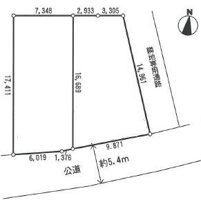 The entire compartment Figure. South about 5.4M public road, Hito for the east side adjacent land passage ・ Sense of openness is good