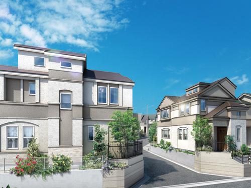 Cityscape Rendering. The new urban area of all 20 Mansion, Ensure Kazenotoorimichi and light established the open space that integrates the two-compartment car port of that side-by-side. Also, Set up a development road of wide 5.5m in the center of the city wards, Create a good cityscape of outlook (Cityscape Rendering)