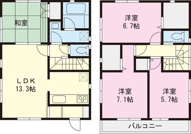 Floor plan. 30,800,000 yen, 4LDK, Land area 100.94 sq m , Building area 89.5 sq m