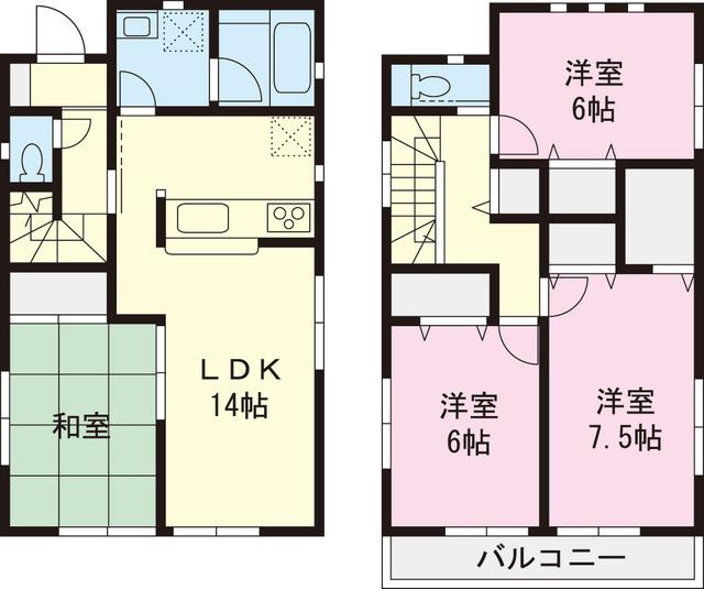 Floor plan. 38,800,000 yen, 4LDK, Land area 112.28 sq m , Building area 93.96 sq m