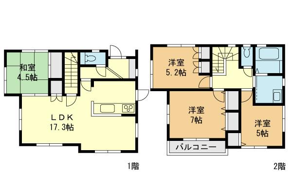 Floor plan. (4 Building), Price 32,800,000 yen, 4LDK, Land area 100.37 sq m , Building area 93.57 sq m