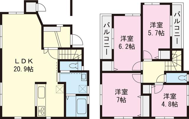 Floor plan. 42,800,000 yen, 4LDK, Land area 116 sq m , Building area 99.99 sq m