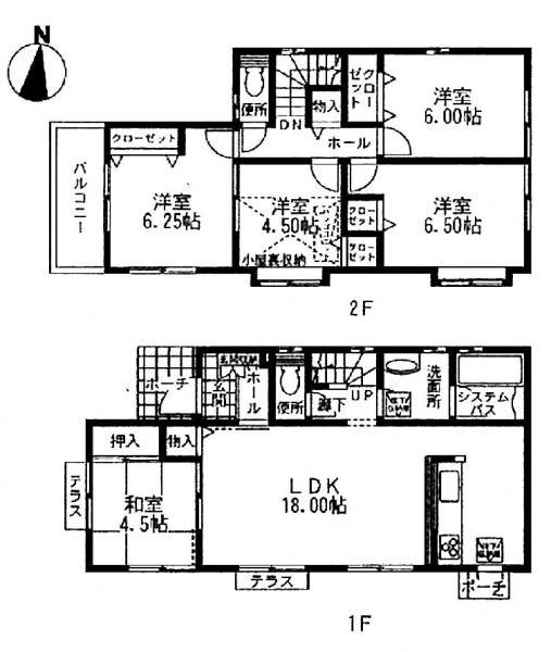 Floor plan. 39,800,000 yen, 5LDK, Land area 145.46 sq m , Building area 105.99 sq m