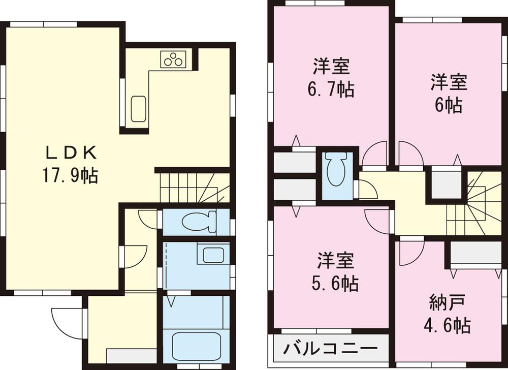 Floor plan. (1 Building), Price 37,800,000 yen, 3LDK+S, Land area 105.05 sq m , Building area 98.36 sq m