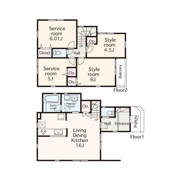 Floor plan. 27,800,000 yen, 2LDK+2S, Land area 80.03 sq m , Building area 93.98 sq m