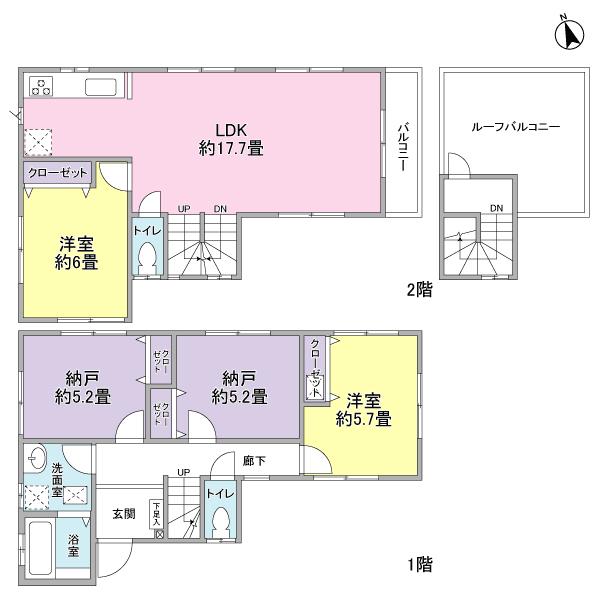 Floor plan. (B Building), Price 37,800,000 yen, 4LDK, Land area 103.73 sq m , Building area 96.67 sq m
