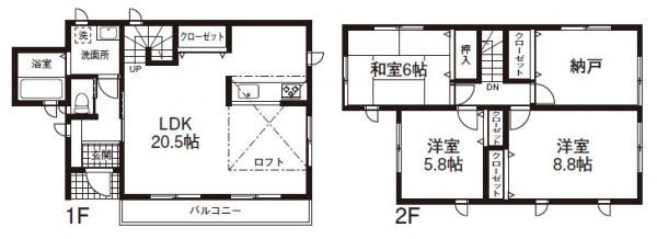 Floor plan. 38,800,000 yen, 3LDK, Land area 135.95 sq m , Building area 103.51 sq m