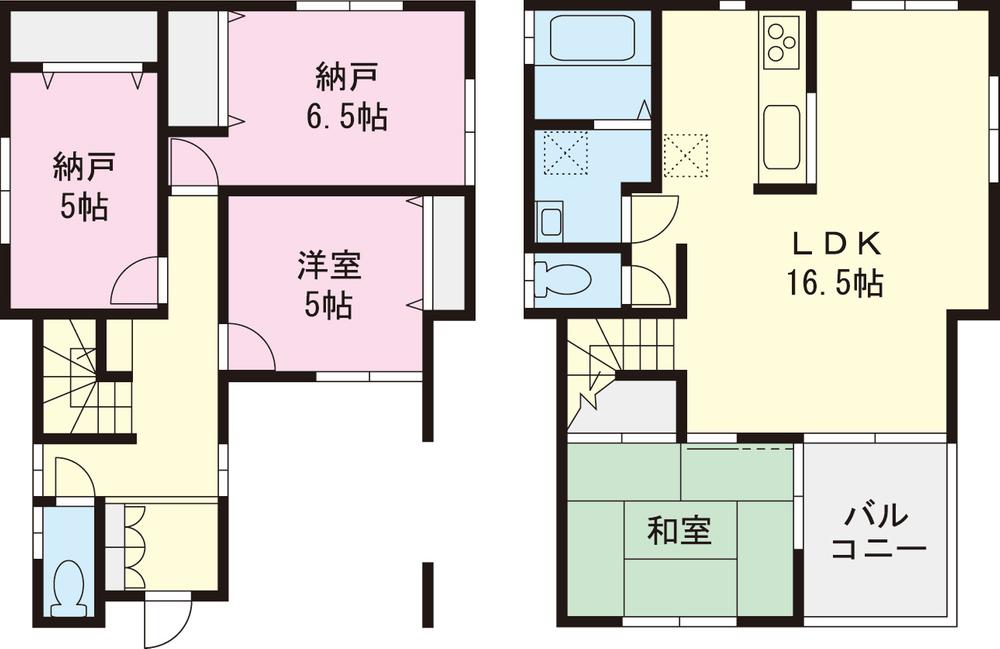 Floor plan. (1 Building), Price 37,400,000 yen, 2LDK+2S, Land area 100 sq m , Building area 96.87 sq m