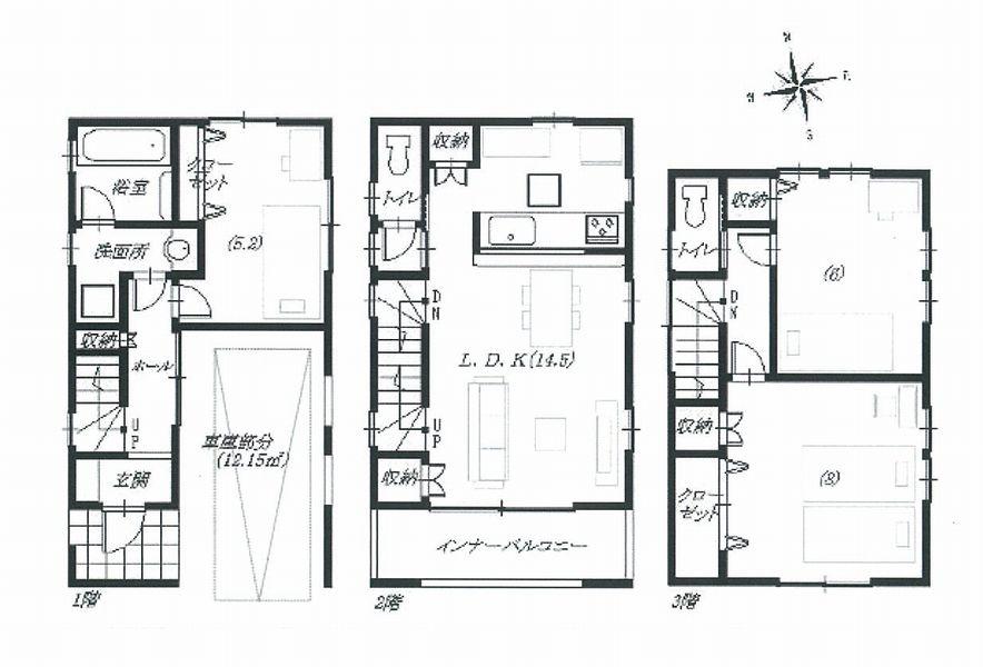 Floor plan. 33,858,000 yen, 3LDK, Land area 62.44 sq m , Building area 96.8 sq m