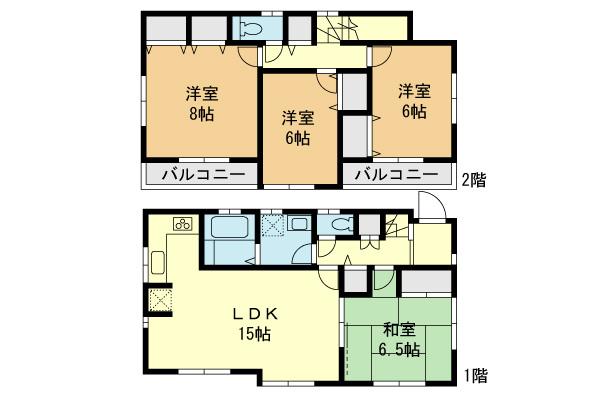 Floor plan. (B Building), Price 39,800,000 yen, 4LDK, Land area 125 sq m , Building area 99.15 sq m