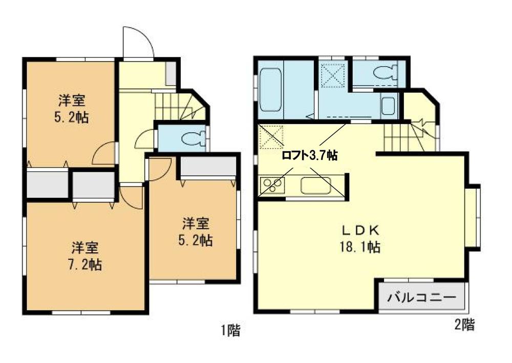 Floor plan. (C Building), Price 37,800,000 yen, 3LDK, Land area 102.98 sq m , Building area 80.94 sq m