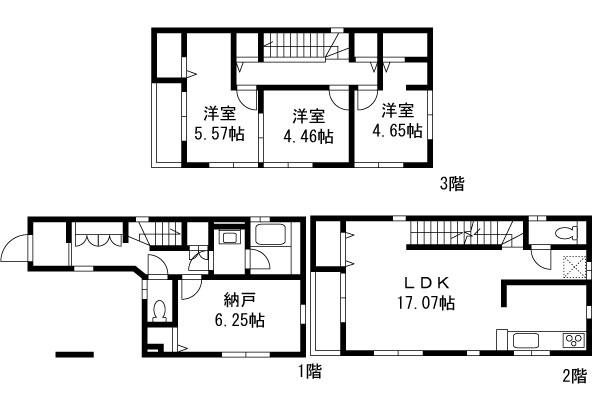 Floor plan. 29,800,000 yen, 3LDK+S, Land area 59.98 sq m , Building area 110.55 sq m