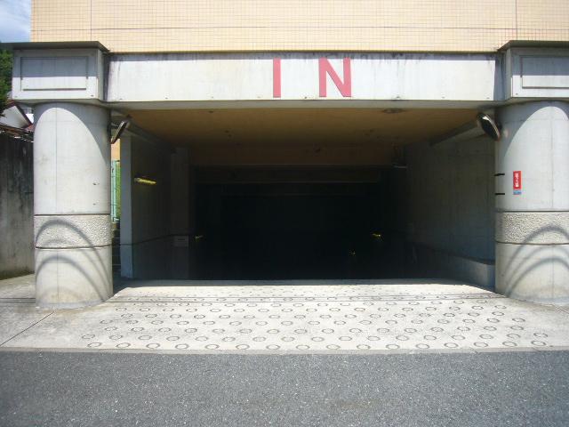 Parking lot. Parking entrance