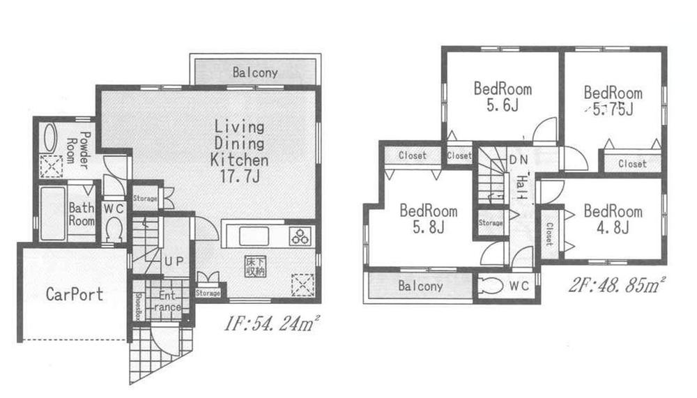 Floor plan. (4 Building), Price 39,800,000 yen, 4LDK, Land area 124.4 sq m , Building area 103.09 sq m