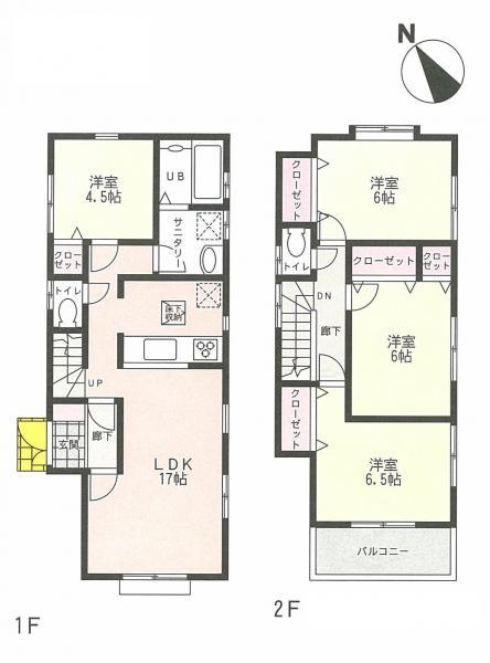 Floor plan. 29,800,000 yen, 4LDK, Land area 92.74 sq m , Building area 130.97 sq m