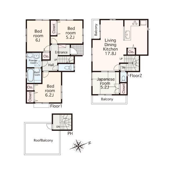 Floor plan. 36,800,000 yen, 4LDK, Land area 103.72 sq m , Building area 98.33 sq m