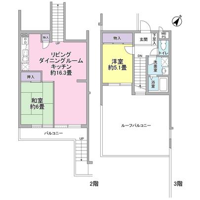 Floor plan. Floor plan can be changed to 3LDK