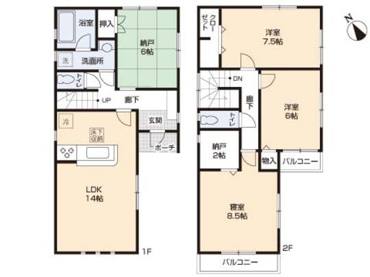 Floor plan. 38,800,000 yen, 3LDK, Land area 100.04 sq m , Building area 98.82 sq m floor plan