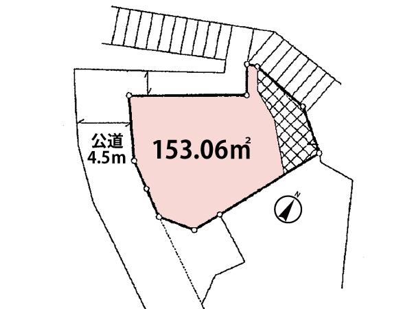 Compartment figure. Land price 28.8 million yen, Land area 153.06 sq m stairs ・ It is surrounded by road. 