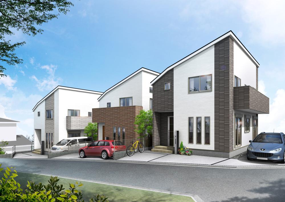 Rendering (appearance). (From left A ・ B ・ C Building) Rendering