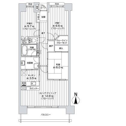 Floor plan. 3LDK, Price 32,800,000 yen, Occupied area 78.96 sq m , Balcony area 11.16 sq m