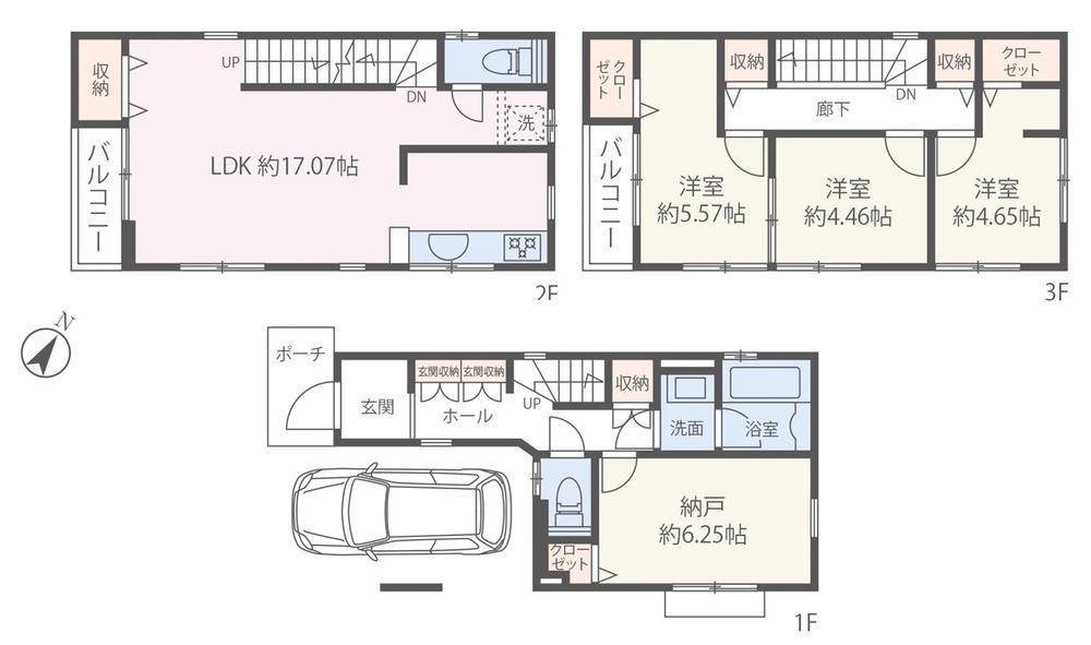 Floor plan. 29,800,000 yen, 3LDK + S (storeroom), Land area 59.98 sq m , Building area 110.55 sq m