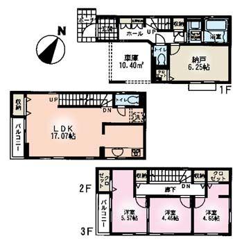 Floor plan. 29,800,000 yen, 3LDK+S, Land area 59.98 sq m , Building area 100.15 sq m