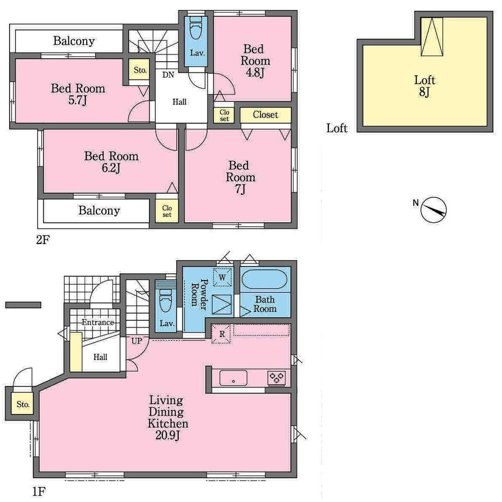 Floor plan. 42,800,000 yen, 4LDK, Land area 116 sq m , Building area 99.99 sq m