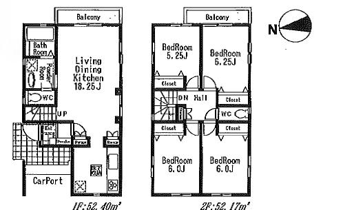 Floor plan. 38,800,000 yen, 4LDK, Land area 121.76 sq m , Building area 104.34 sq m floor plan