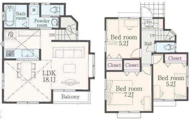 Floor plan. (C), Price 37,800,000 yen, 3LDK, Land area 102.98 sq m , Building area 80.94 sq m