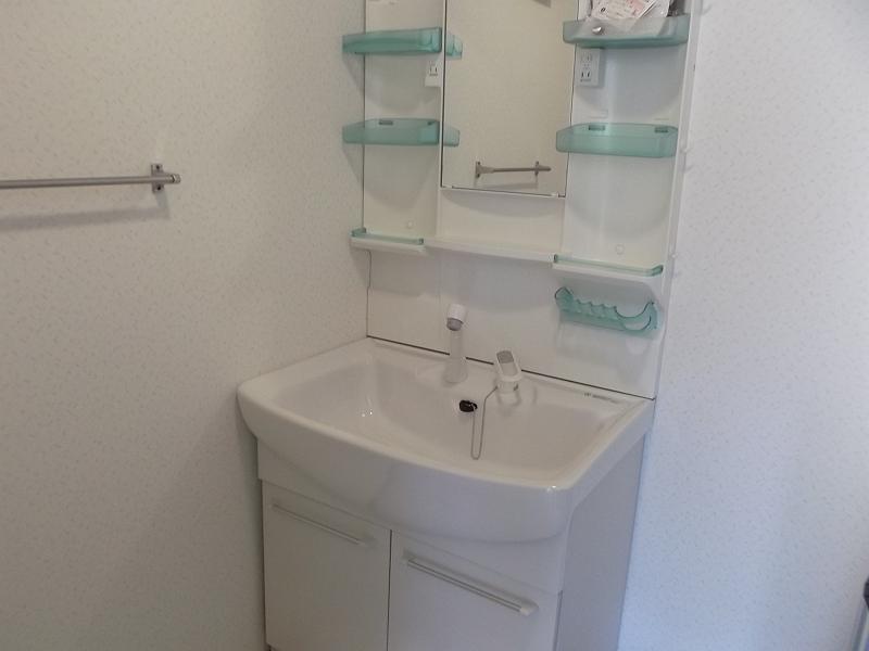 Wash basin, toilet. Wash