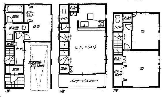 Floor plan. 33,858,000 yen, 3LDK, Land area 62.44 sq m , Building area 96.8 sq m