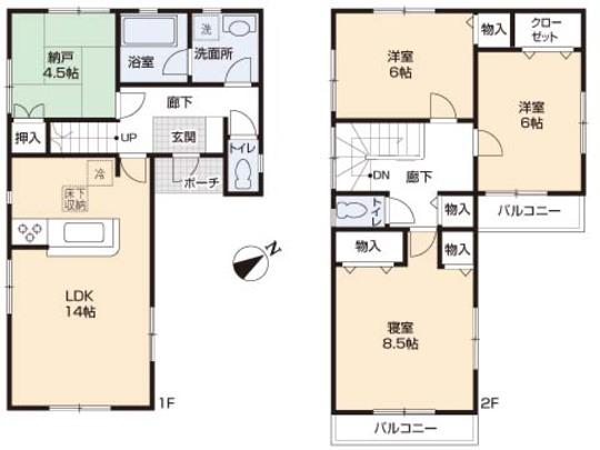 Floor plan. 36,800,000 yen, 3LDK, Land area 100.38 sq m , Building area 93.96 sq m floor plan
