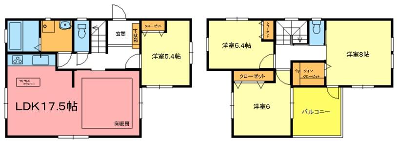 Floor plan. 42,958,000 yen, 4LDK, Land area 142.83 sq m , Building area 100.19 sq m