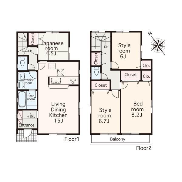 Floor plan. 38,800,000 yen, 4LDK, Land area 120.61 sq m , Building area 96.39 sq m