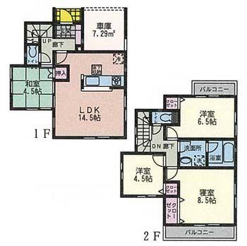 Floor plan. 32,800,000 yen, 4LDK, Land area 100.44 sq m , Building area 95.58 sq m