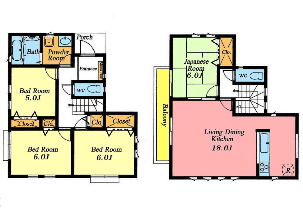 Floor plan. 39,800,000 yen, 4LDK, Land area 108.55 sq m , Building area 95.04 sq m