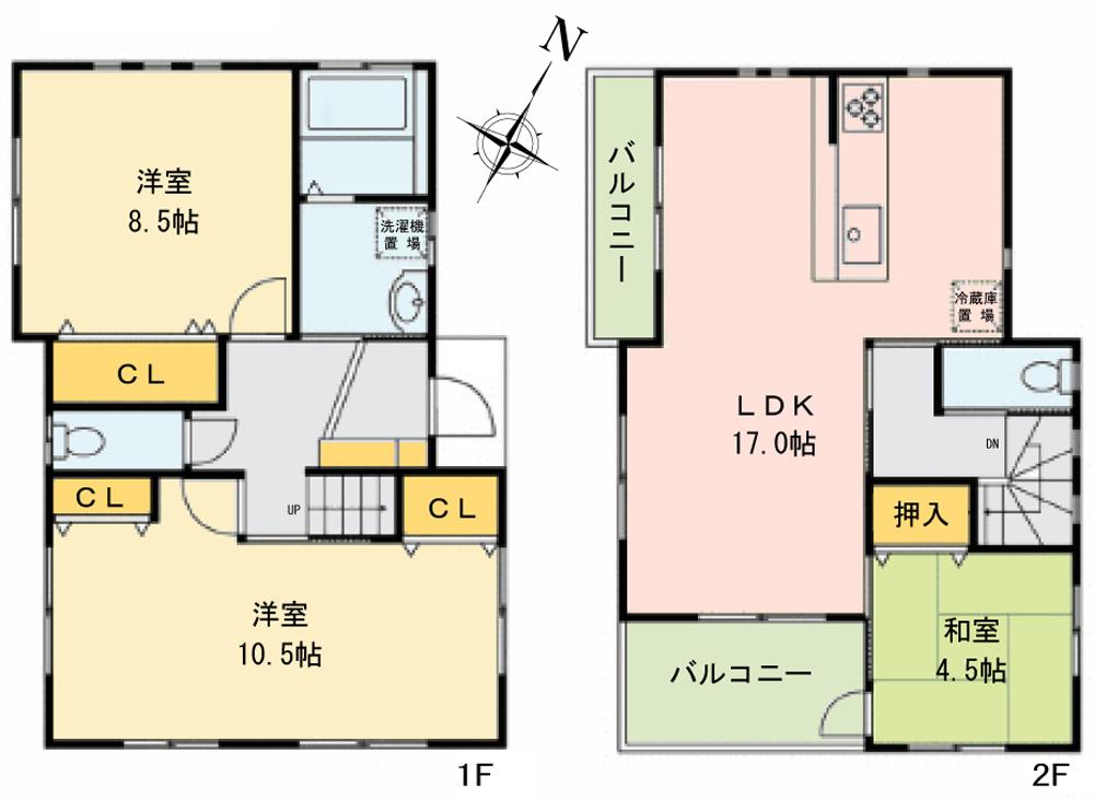 Floor plan. 51,800,000 yen, 3LDK, Land area 110.12 sq m , Building area 93.57 sq m
