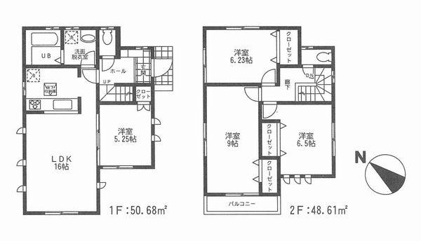 Floor plan. (A Building), Price 37,800,000 yen, 4LDK, Land area 136.07 sq m , Building area 99.29 sq m