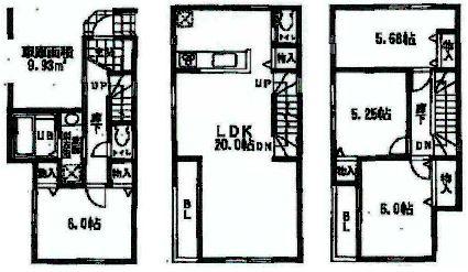 Floor plan. (A Building), Price 35,800,000 yen, 4LDK, Land area 65.78 sq m , Building area 114.27 sq m
