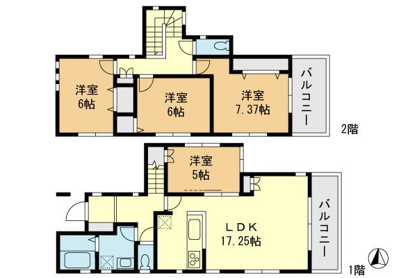 Floor plan. (B Building), Price 38,958,000 yen, 4LDK, Land area 125.15 sq m , Building area 99.55 sq m