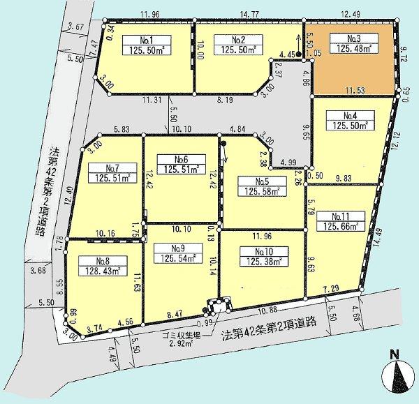 Compartment figure. Land price 22,800,000 yen, Land area 125.48 sq m