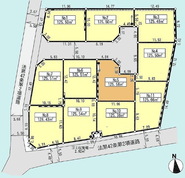 Compartment figure. Land price 19,800,000 yen, Land area 125.58 sq m