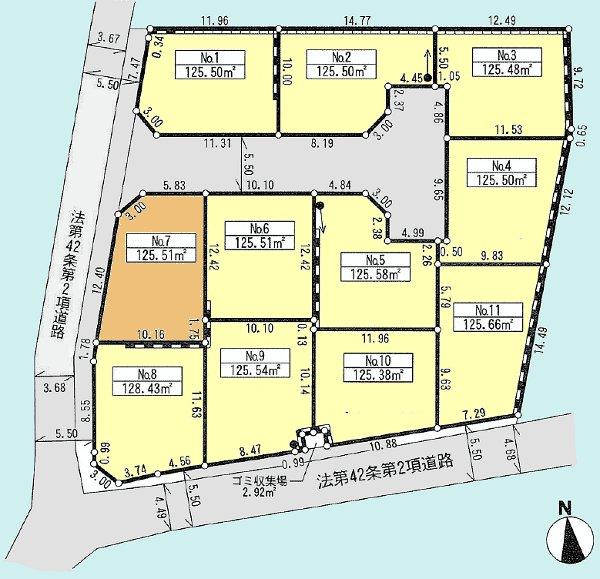 Compartment figure. Land price 21,800,000 yen, Land area 125.51 sq m