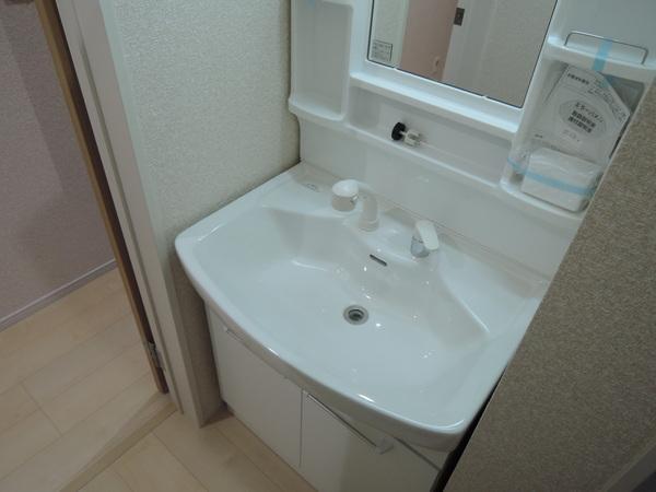 Wash basin, toilet. Interior