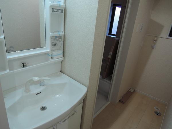 Wash basin, toilet. Interior